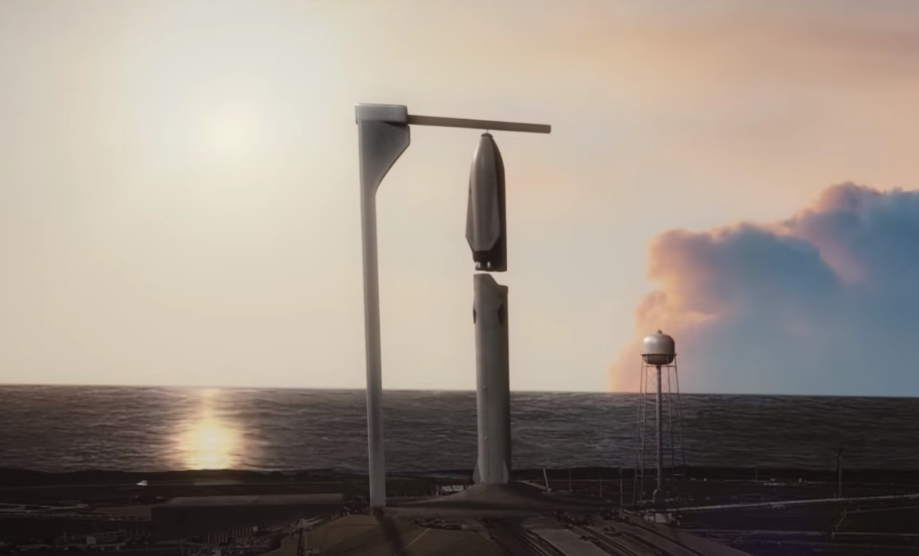 Pionowa integracja drugiego stopnia z boosterem zaprezentowana podczas IAC 2016 (Źródło: SpaceX)