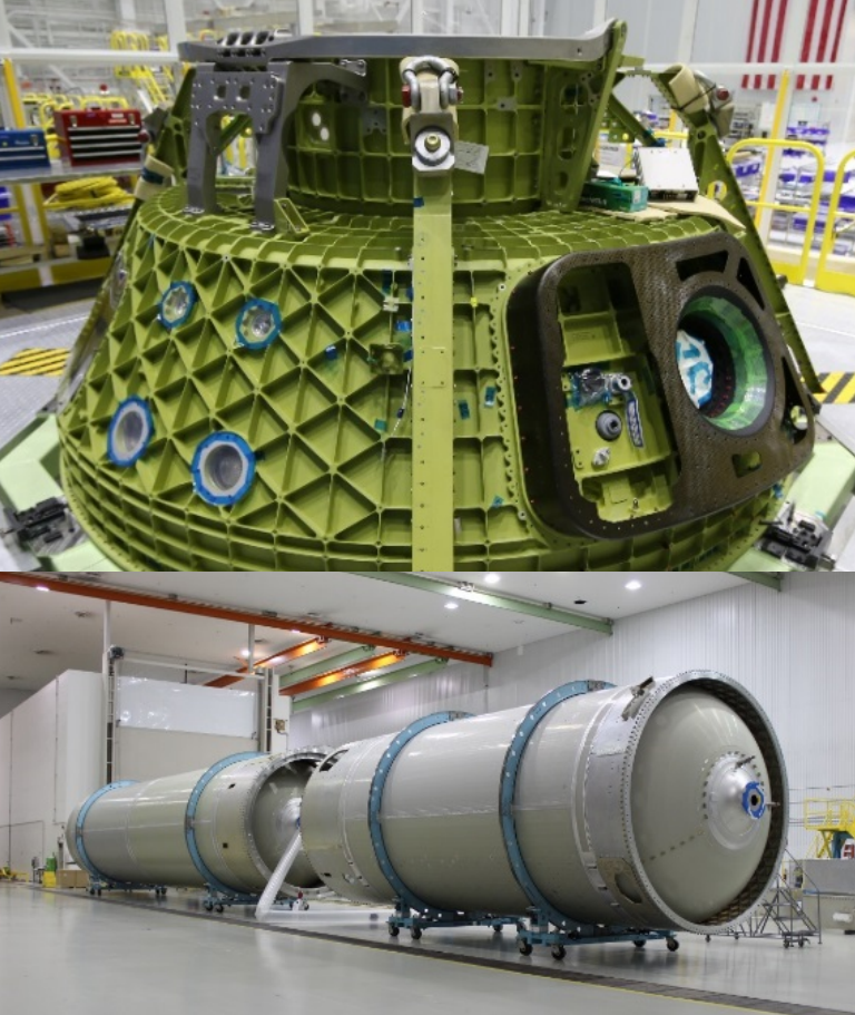 Elementy kapsuły CST-100 Starliner oraz rakiety Atlas V, które zostaną użyte podczas pierwszego, bezzałogowego lotu testowego (Źródło: NASA)