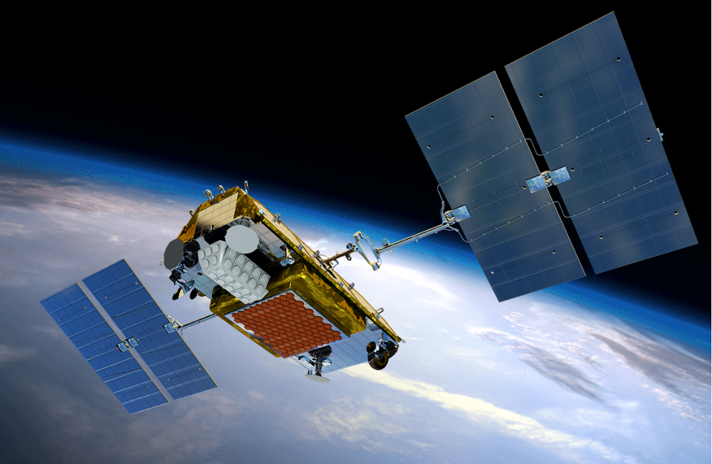Wizualizacja przedstawiająca satelitę Iridium NEXT (Źródło: Iridium)