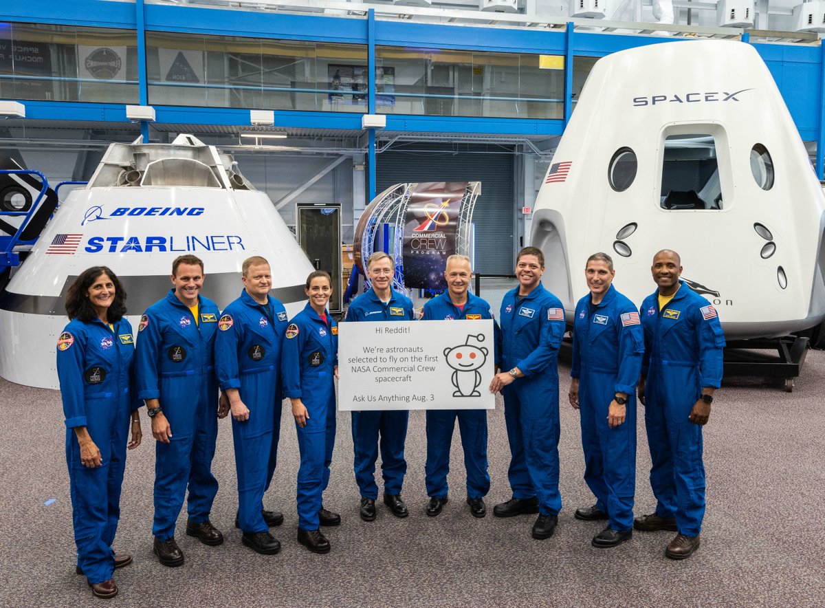 Astronauci, którzy zostali wybrani do wzięcia udziału w pierwszych misjach programu komercyjnych lotów załogowych (Źródło: NASA)
