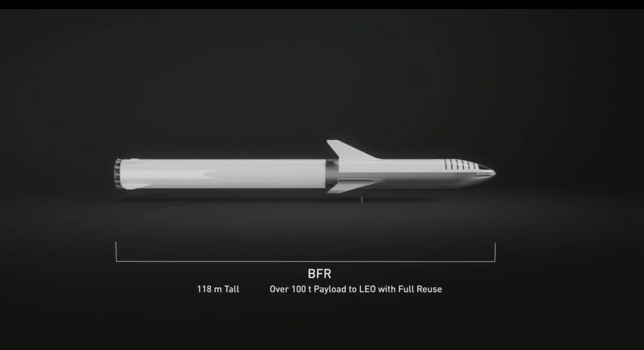 Nowa iteracja rakiety BFR (Źródło: SpaceX)