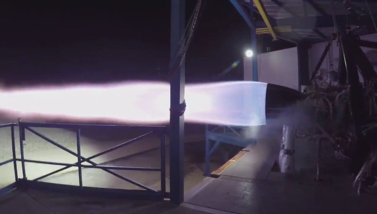 Test silnika Raptor (Źródło: SpaceX)