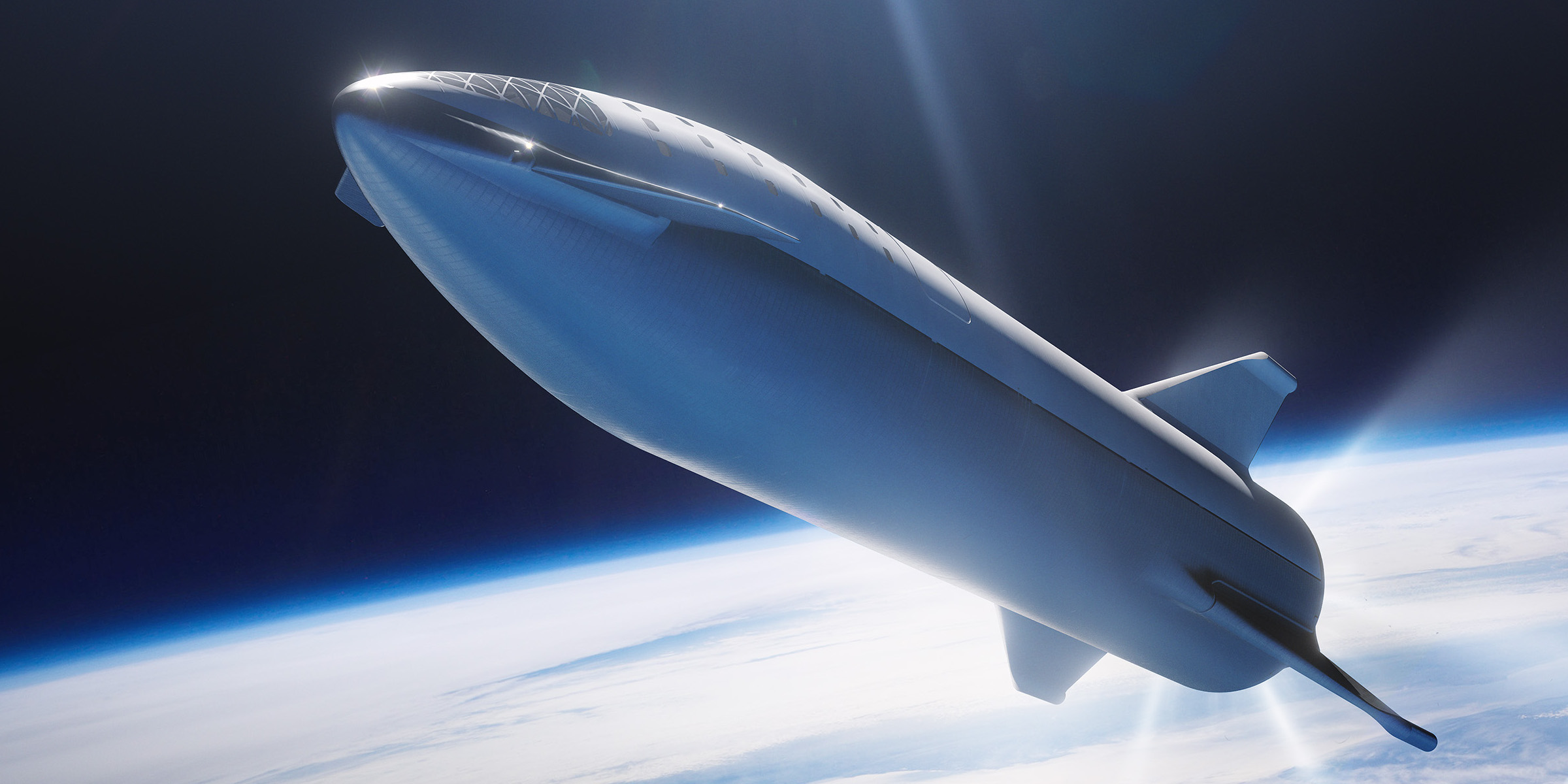 Artystyczna wizja przedstawiająca statek BFS (Źródło: SpaceX)