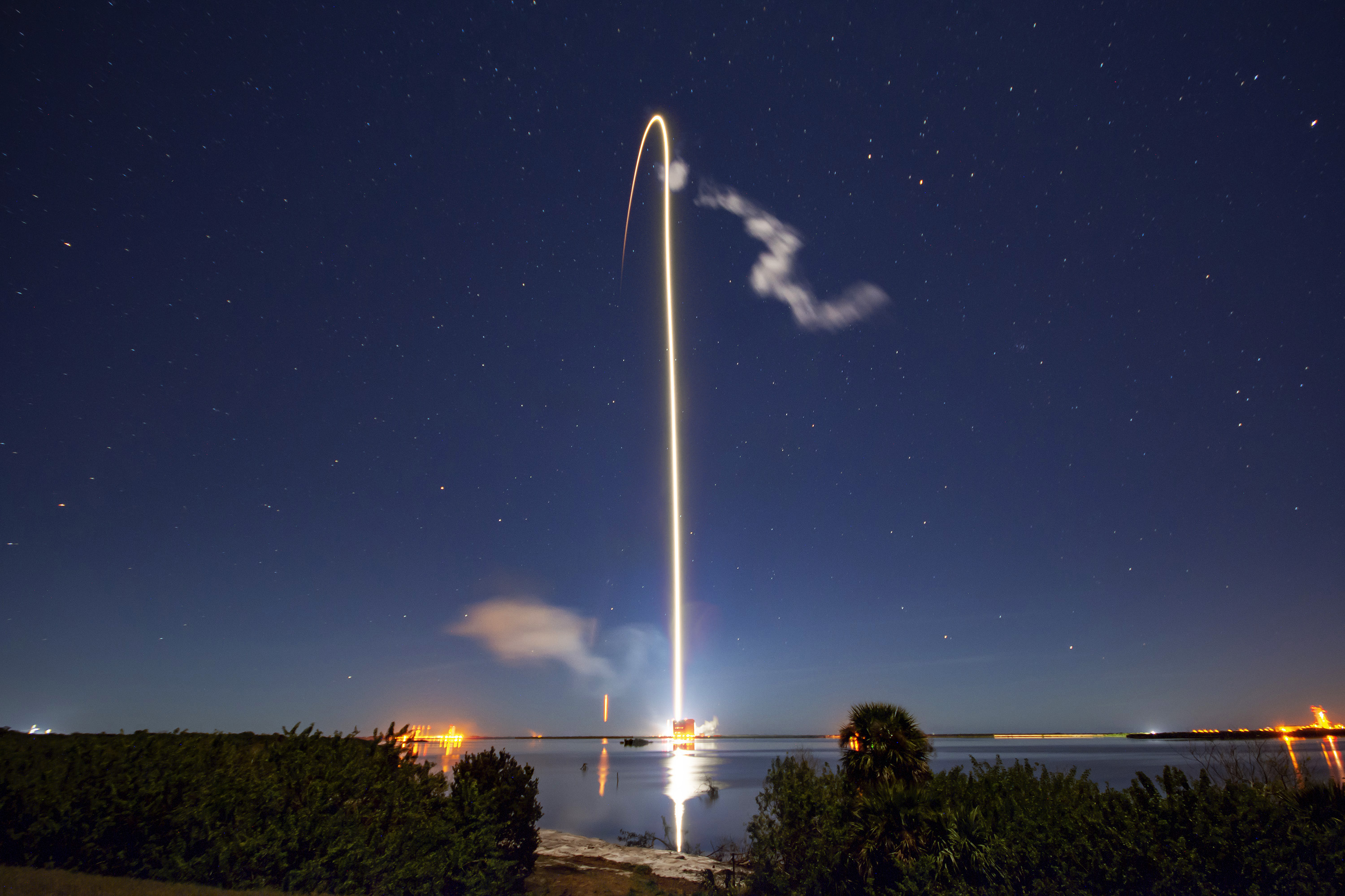 Start rakiety Falcon 9 z misją Starlink-3, 7 stycznia 2020 roku (Źródło: SpaceX)