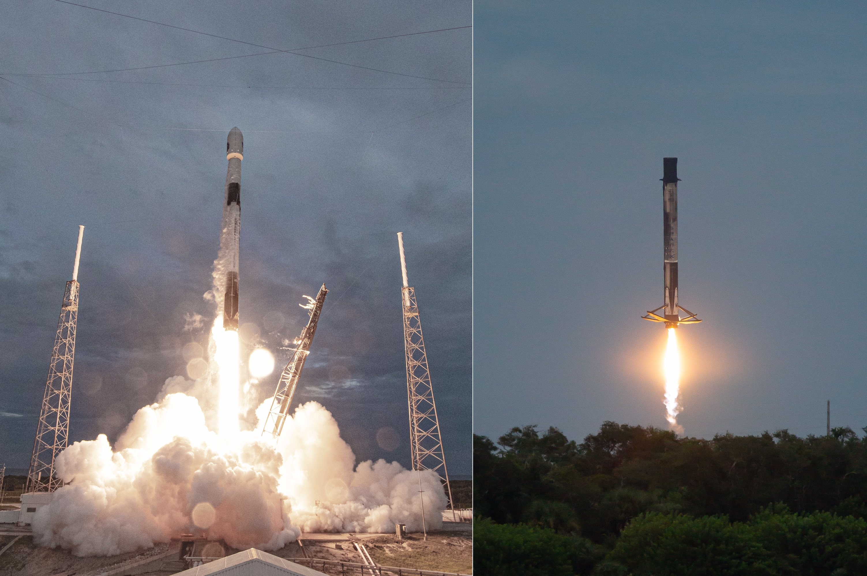 Start i lądowanie rakiety Falcon 9 w ramach misji SAOCOM 1B (Źródło: SpaceX)