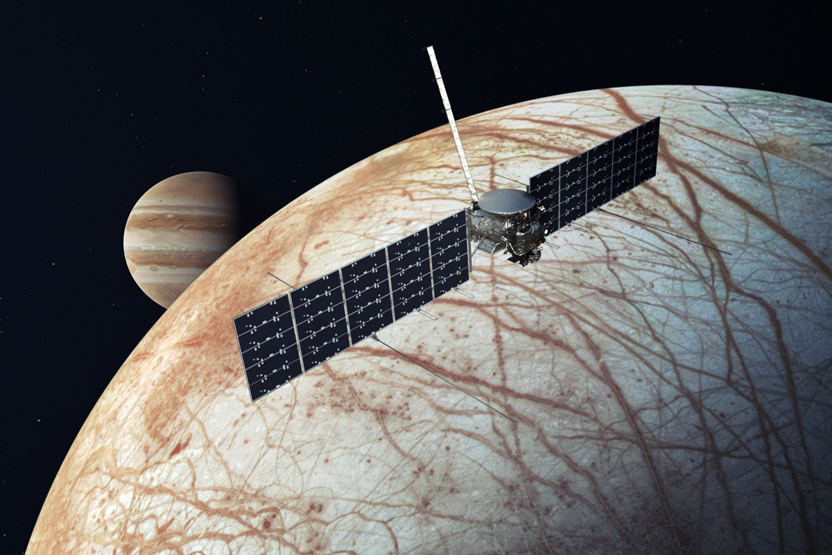Europa Clipper, wizja artysty (Źródło: NASA/JPL-Caltech)