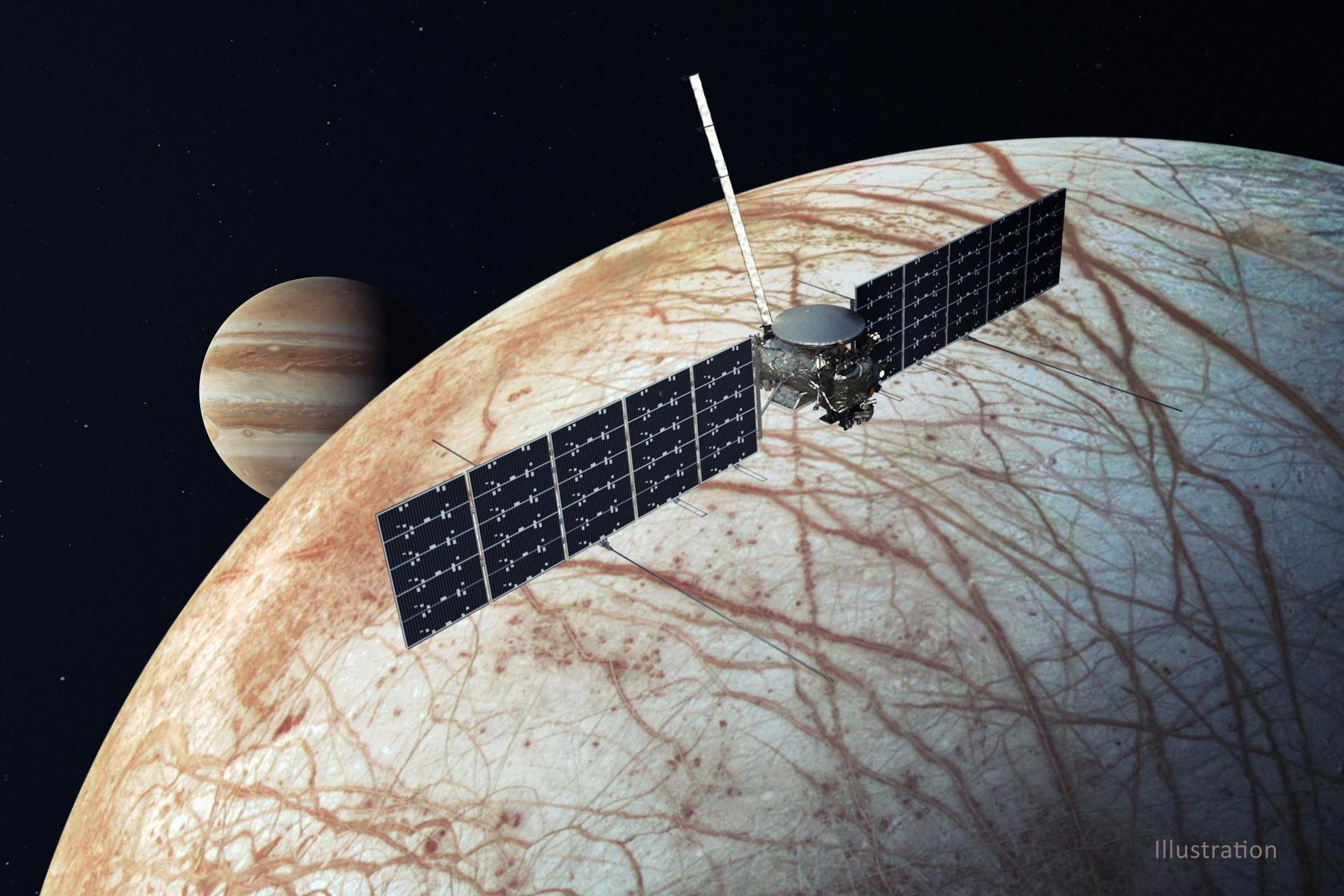 Sonda Europa Clipper, wizualizacja (Źródło: NASA/JPL-Caltech)