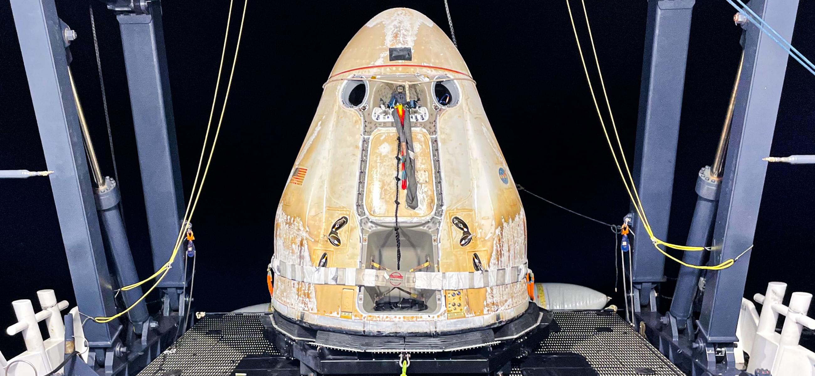 Towarowa kapsuła Dragon 2 po zakończeniu misji CRS-22 (Źródło: SpaceX)