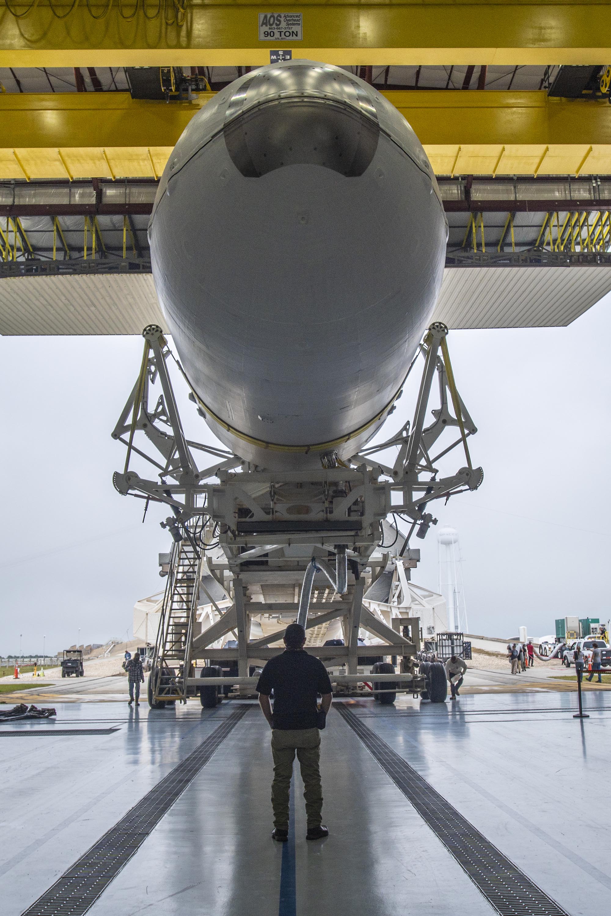 Falcon 9 with the IXPE satellite being rolled onto the launch pad (Source: SpaceX)