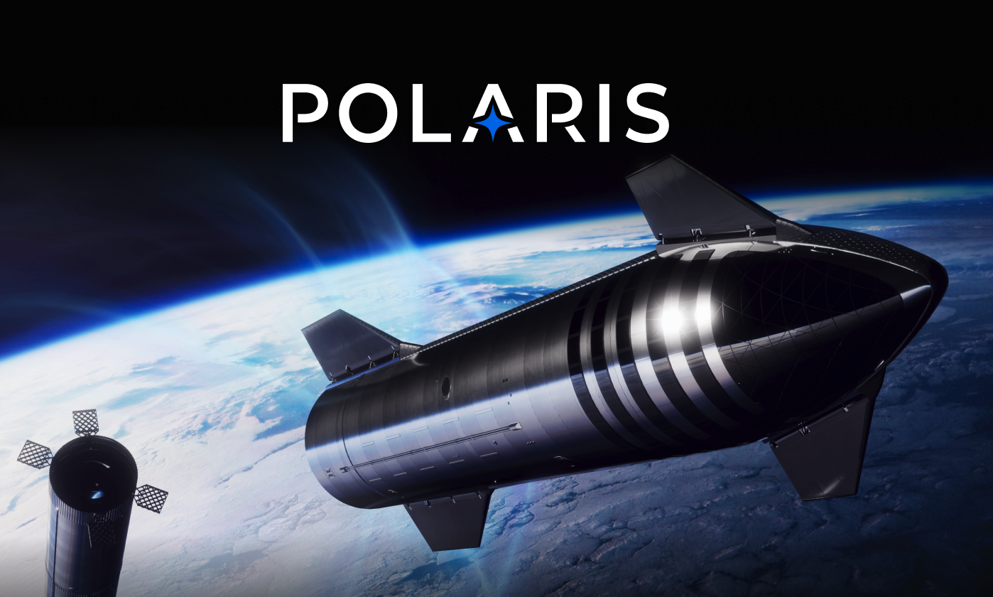 Wizualizacja przedstawiająca rakietę Starship podczas trzeciej misji programu Polaris (Źródło: Polaris)