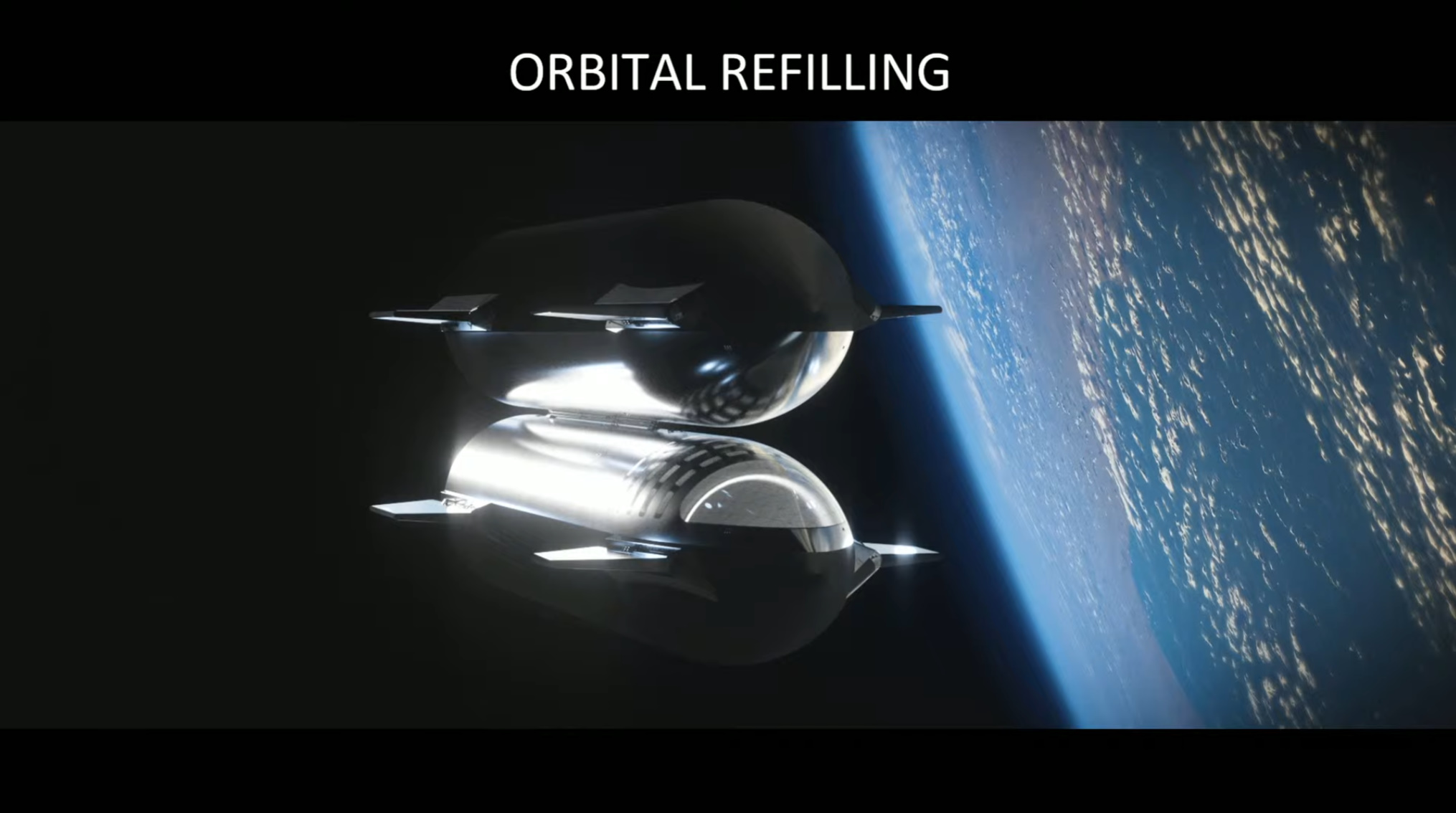 Koncepcja tankowania Starshipa na orbicie (Źródło: SpaceX)