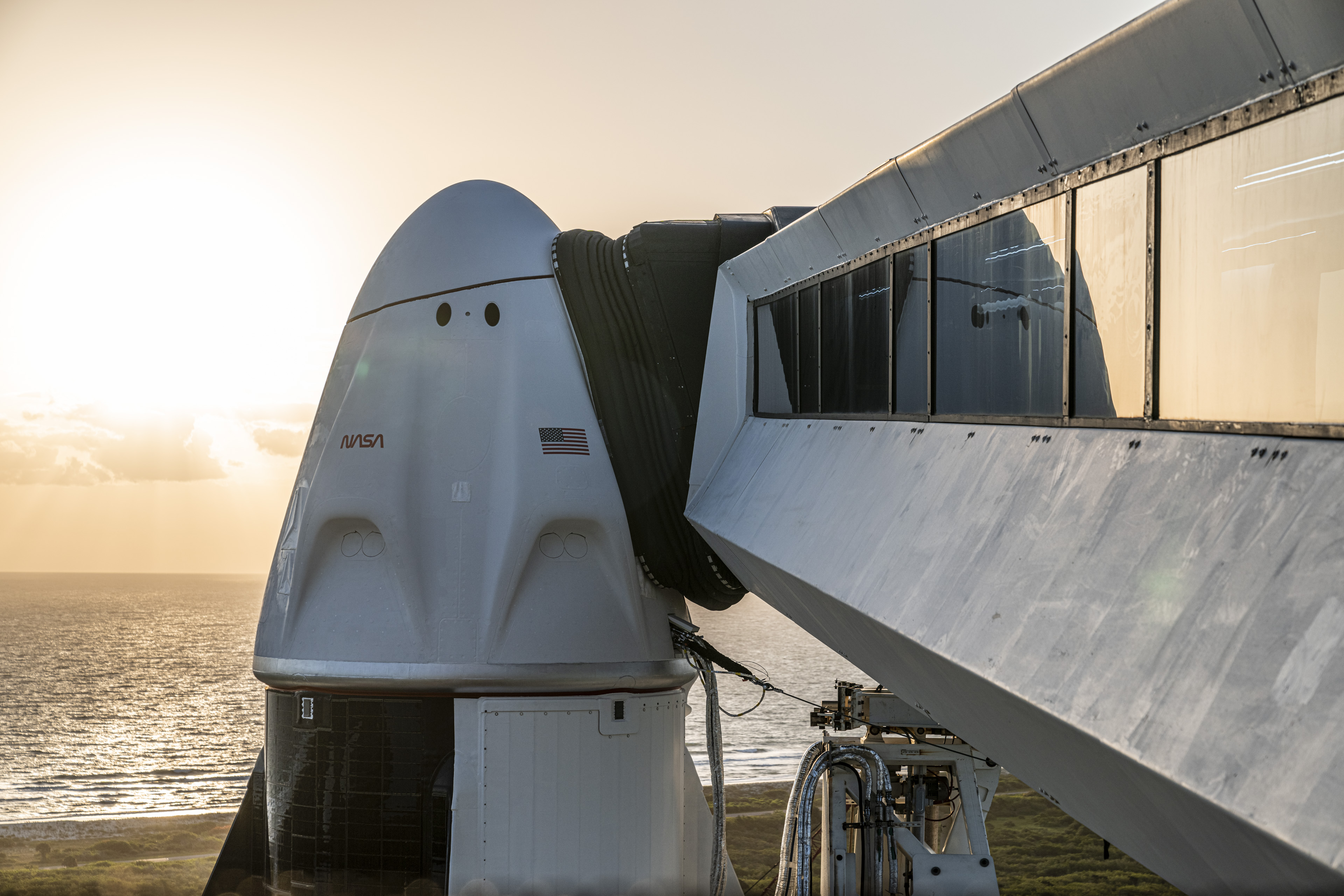 Załogowa kapsuła Dragon 2 Freedom na szczycie rakiety Falcon 9 przed startem z misją Crew-4 (Źródło: SpaceX)